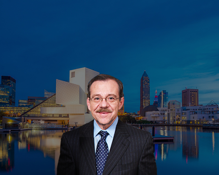 Attorney from Rubin Guttman & Associates Over Cleveland Skyline